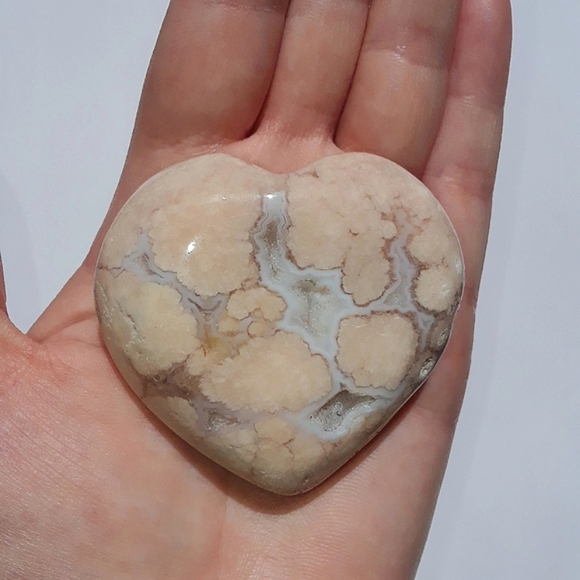 Flower Agate Heart - Picture 3 of 4